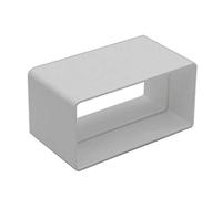 Kair Rectangular Straight Connector 100mm x 54mm Flat Pipe Joint | Accepts matching duct pipe, Push-fit installation, Low-profile design, Suitable for concealed installation