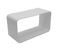 Kair Rectangular Straight Connector 180mm x 90mm Flat Pipe Joint | Accepts matching duct pipe, Push-fit installation, Low-profile design, Suitable for concealed installation