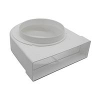 Kair Rotating Elbow Bend Adaptor 204mm X 60mm To 150mm - 6 Inch Rectangular To Round 90 Degree Bend Adapter