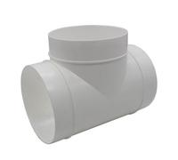 Kair Round Equal T-Piece 125mm - 5 Inch Plastic Ducting Tee Junction Connector