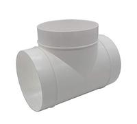 Kair Round Equal T-Piece 125mm - 5 inch Plastic Ducting Tee Junction Connector