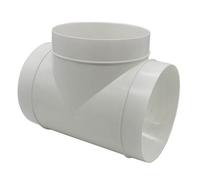 Kair Round Equal T-Piece 150mm - 6 Inch Plastic Ducting Tee Junction Connector