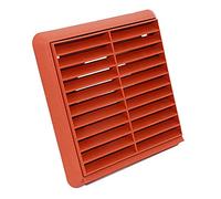Kair Terracotta 100mm Louvred Wall Vent Grille with Rear Spigot