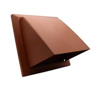 Kair Terracotta 150mm Cowled Wall Vent Grille with Backdraught Shutter