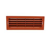 Kair Terracotta Airbrick Grille with Surround for 204mm x 60mm Ducting | For dryer vents and cooker hoods and extractor fans, Suitable for bathroom and kitchen extraction
