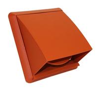 Kair Terracotta Cowled Outlet Grille 155mm External Dim Wall Vent With 125mm - 5 Inch Round Rear Spigot And Backdraught Shutter