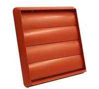 Kair Terracotta Gravity Grille 183mm External Dimension Ducting Air Vent With 150mm - 6 Inch Round Rear Spigot And Shutters