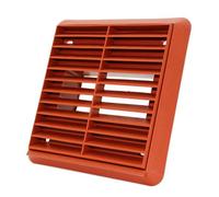 Kair Terracotta Louvred Wall Vent Grille 155mm External Dimension With 110mm X 54mm Rectangular Rear Spigot