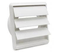 Kair White 100mm Gravity Wall Vent Grille with Backdraught Shutters
