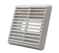Kair White 110 x 54mm Louvred Wall Vent Grille with Rear Spigot