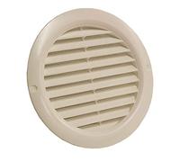 Kair White 125mm Circular Wall Vent Grille with Flyscreen and Rear Spigot