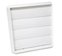 Kair White 150mm Gravity Wall Vent Grille - 150mm / 6 Inch Round Rear Spigot & 183mm Front Cover - Backdraught Prevention Shutter Flaps