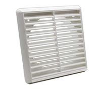 Kair White 150mm Louvred Wall Vent Grille with Rear Spigot