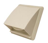 Kair White Cowled Outlet Grille 155mm External Dim Wall Vent With Rectangular 110mm X 54mm Rear Spigot And Backdraught Shutter