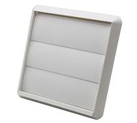 Kair White Gravity Grille with Rectangular 110x54mm Rear Spigot | Push-fit installation, Helps prevent backdraughts, Helps block odours and noise and draughts, Durable plastic construction