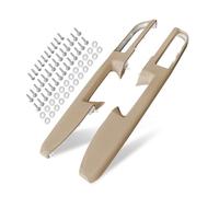 KAIRAY 80995 Front Driver & Passenger Armrest, Door Panel Compatible with Chevy Silverado Avalanche Suburban GMC Sierra 2010-2014, 27 in Door Release Handle Above Arm Rest, GM# 84127280, Tan