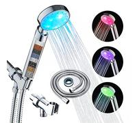 KAIREY Led Shower Head 7 Color Light Change Automatically Handheld Showerhead Polished Chrome with 60 Inches Stainless Steel Hose and Adjustable Bracket Filtered Shower Head