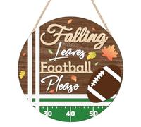 KAIRNE 3D Football hanging Wood Sign,Falling Leaves Wooden Plaque,Autumn Door Hanger,Fall Sign For home Decor,Maple Wall Decor,Thanksgiving Gifts for Football Club Fans Games Season Party Decorations