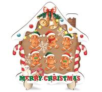 KAIRNE 3D Merry Christmas Gingerbread Man DIY Family Name Wood Sign Decor
