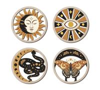 KAIRNE Boho Wall Art Sign Mystic Sun Moon Eye Snake Butterfly Wall Decor Modern Esoteric Hanging Plaques for Living Room Bedroom Bohemian Home Decor