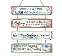 KAIRNE Christian Bible Verse Wall Art Sign Inspirational Scripture Hanging Plaques Religious Psalms Bible Quotes Front Door Decor for Home Bedroom Church Christian Gifts