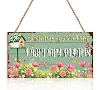 KAIRNE Floral Butterfly Birdhouse Funny Gardening Quote Hanging Decor Plaque