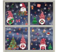 KAIRNE Merry Christmas Wall Decals,Happy New Year Quotes Stickers, Christmas Mistletoe Stars Fireworks Candle Snowflake Wall Art for Christmas Party Supplies Window Clings Door Fridge