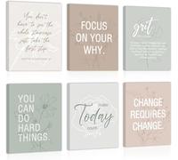 KAIRNE Motivational Quotes Frame Canvas Wall Art, Inspirational Wall Decor, Set Of 6 Positive Affirmation Posters For Women, Uplifting Artwork Encourage Art Prints For Home Office Living Room-8”x10”