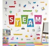 KAIRNE STEAM Science Math Rocket Lab Kids Peel Stick Classroom Wall Decals