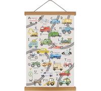 KAIRNE Transport ABC Alphabet Kids Learning Canvas Hanging Scroll Wall Art