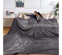 Kaisa Oversized Huge Blanket - 120" x 120", Soft Cozy Plush Flannel, Outdoor & Giant Picnic Blanket, Gray