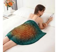 Kaisa Weighted Heating Blanket 5 lbs, 26" x 35" Extra Large Size Weighted Heated Pad for Back Shoulder Abdomen Pain Relief, Soft Electric Weighted Heating Blankets for Period Cramps, Green