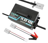 KAISAL 12V 40A Lithium Battery Charger, 14.6V LiFePO4 Battery Charger, 40 Amp Fast Charging, 0V Activate Lithium Deep Cycle Batteries, 12V Smart Charger for RV, Boat, Solar