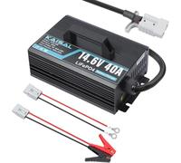 KAISAL 14.6V 40A Lithium Battery Charger, LiFePO4 Battery Charger for 12V/12.8V LiFePO4 Battery, 40 Amp Fast Charging, 0V Activate Lithium Deep Cycle Batteries 12V, for RV, Boat, Solar