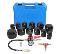 KAISAL 14PCS Turbo System Leakage Tester, Turbocharger Air Pressure Boost Leak Tester with 6 Pairs of Stepped Adapters, Turbo Leak Tester with Pressure Gauge, for Radiator Cooling Emission Pipes