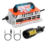 KAISAL 48V 18A Golf Cart Battery Charger for Club Car, Lead-Acid, IP67 | Fully automatic charging, built-in cooling fan, 16FT cable, IP67 waterproof, for 48V lead-acid Club Car golf carts