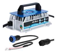 KAISAL 48V Lithium Battery Charger, LiFePO4 Battery Charger 58.4V 25A 1250W with Cooling Fan for Golf Carts, Boats, Motorhomes and Solar IP67 Waterproof