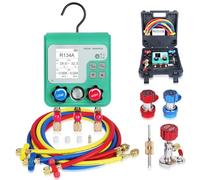 KAISAL AC Manifold Gauge Set, Digital AC Recharge Kit for R134A,R410A,R32,R22, 92 Refrigerants HVAC Manifold Gauge for Auto & Air Conditioner Freon Charging,1.5 M Refill Hoses, Couplers