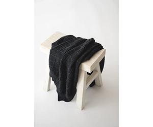 Kaiser 6521725 WOOL - Knitted baby blanket, 100% merino wool, breathable baby blanket, newborn baby blanket, newborn baby, stroller blanket, baby shawl blanket, collar black