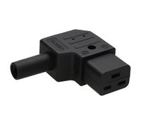 Kaiser 736/SW 16A IEC C19 RA 250V Female Inline Easy Wire Right Angle Plug Black