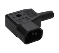 Kaiser 748/SW 10A IEC C14 RA 240V Male Inline Easy Wire Left Angle Plug Black