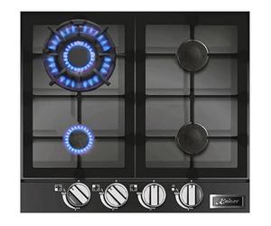 Kaiser Avantgarde Pro Turbo Gas Hob | 58cm Black Glass 4 Burner Cooktop