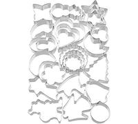 KAISER Christmas cookie cutters on cardboard. Starter set comprising 25 cookie cutters light, precise cutting, secure, pleasant handling, 25 Count (Pack of 1)