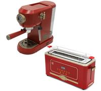 Kaiser Empire Espresso Coffee Machine & Toaster Bundle (Bordeaux Red)