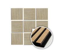 Kaiser plastic® Acoustic Panels, Colour: Oak and Walnut, Wall Panels in the Format 60 x 60 cm, Slat Wall Made of Wood Veneer and Felt, Modern Wall Cladding (Oak - 1 Piece)