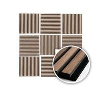 KAISER plastic Acoustic Panels, Colour: Oak and Walnut, Wall Panels in Various Formats, Decorative Living Room, Wall Decoration in Wood, Acoustic Panels Wall, Slat Wall (60 x 60 cm, 1 Piece)