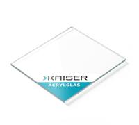 KAISER plastic® Acrylic Glass Pane, 500 x 1000 mm, 4 mm Thick, Crystal Clear and Transparent, UV-Resistant, Premium Quality