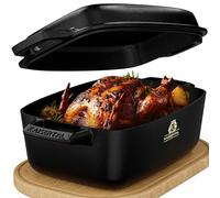 KAISERTAL Cast Iron Roasting Dish with Lid, Oven-Safe, 28 cm Casserole Dish with Lid, Oven-Safe, Induction, Indoor and Outdoor, 7 kg Cast Iron Pot 6 L, Cast Iron Pot for Roasting Dishes and Casseroles