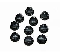 KAISH 10pcs Black Mini MXR Style Skirted AMP Knob Brass Insert Effect Pedal Knobs