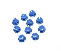 KAISH 10pcs Blue Mini MXR Style Skirted AMP Knob Brass Insert Effect Pedal Knobs